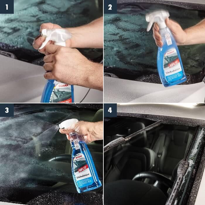 Sonax Scheibenenteiser 750ml Anwendungsschritte