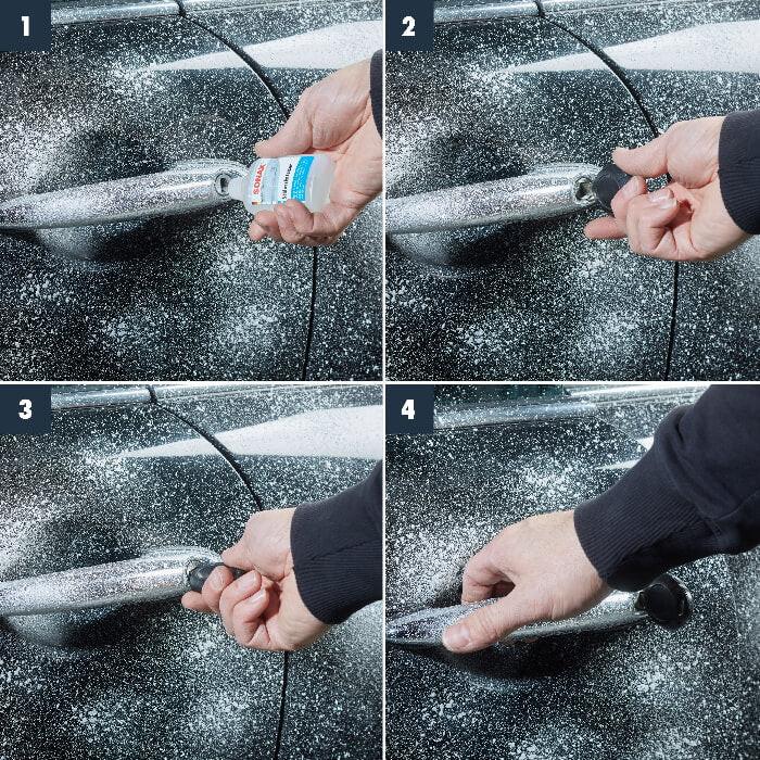 Sonax Schlossenteiser Thekendisplay 50ml Anwendungsschritte