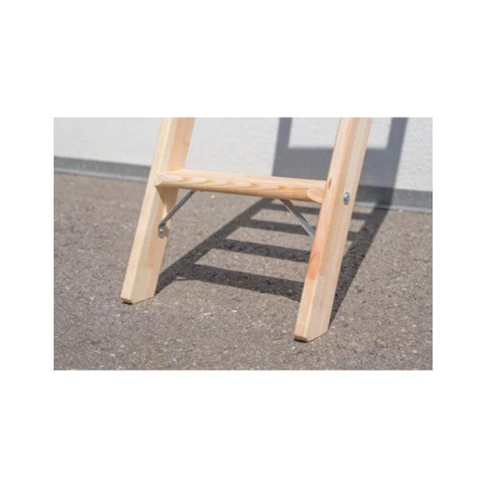 Munk Günzburger Steigtechnik Stufen-Anlegeleiter aus Holz ohne Traverse Stand