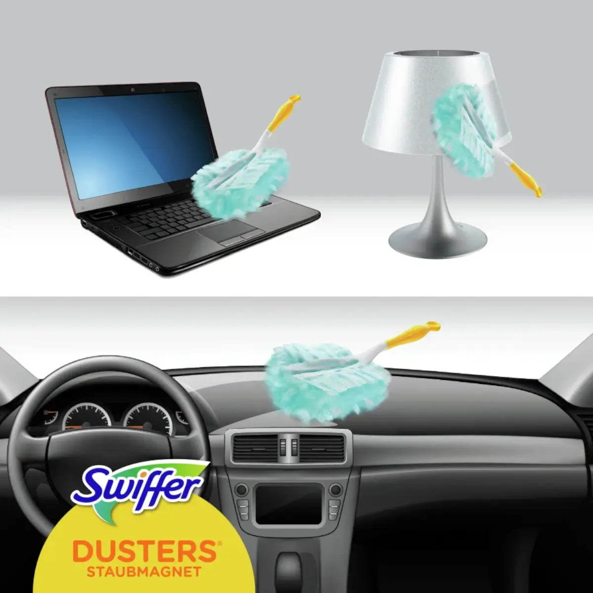 SWIFFER Duster Handgriff + 3 Staubfangtücher