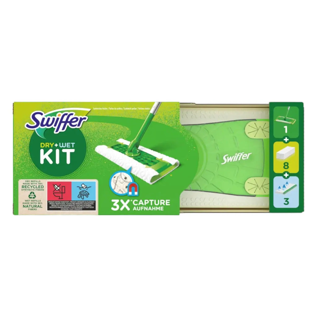 SWIFFER Dry & Wet Bodenwischer Set mit Halter & Tüchern
