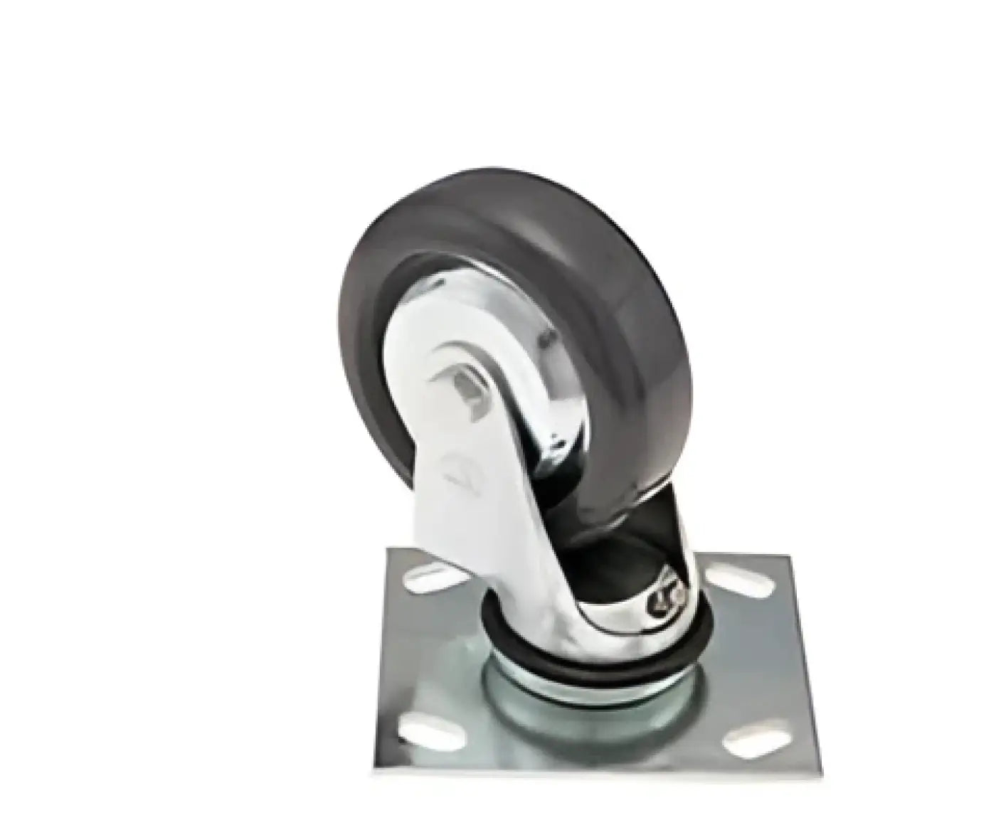 Tennant schwenkrolle mit schwarzem gummirad und verchromtem metallrahmen für t5 modelle