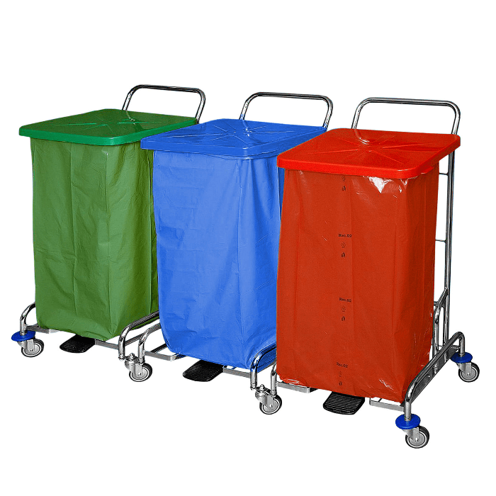 Floorstar TWD3 Trennwagen 3fach mit Fusspedal SOLID