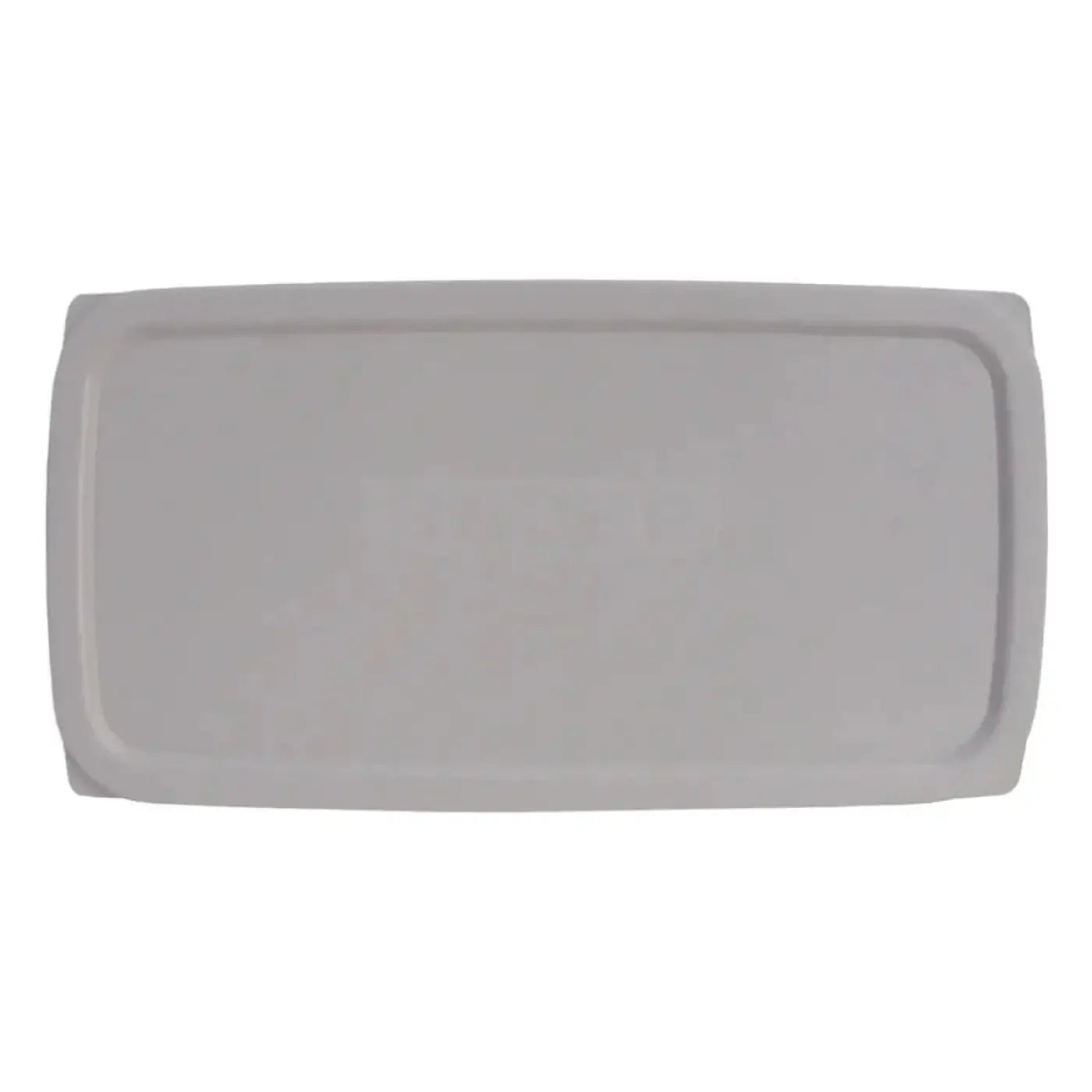 Grauer rechteckiger kunststoffdeckel mit abgerundeten ecken für unger glasreinigereimer qb080
