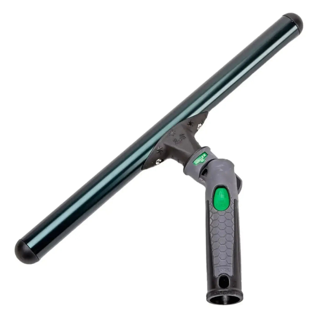 Unger ergotec ninja träger teleskopischer schwarz grauer gummiwischer mit grünem knopf am griff