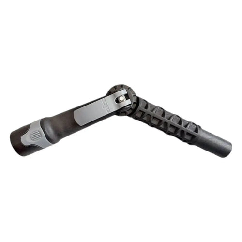 Schwarzer und grauer ergonomischer steckschlüssel mit strukturiertem griff im unger ninja winkeladapter ncpan design