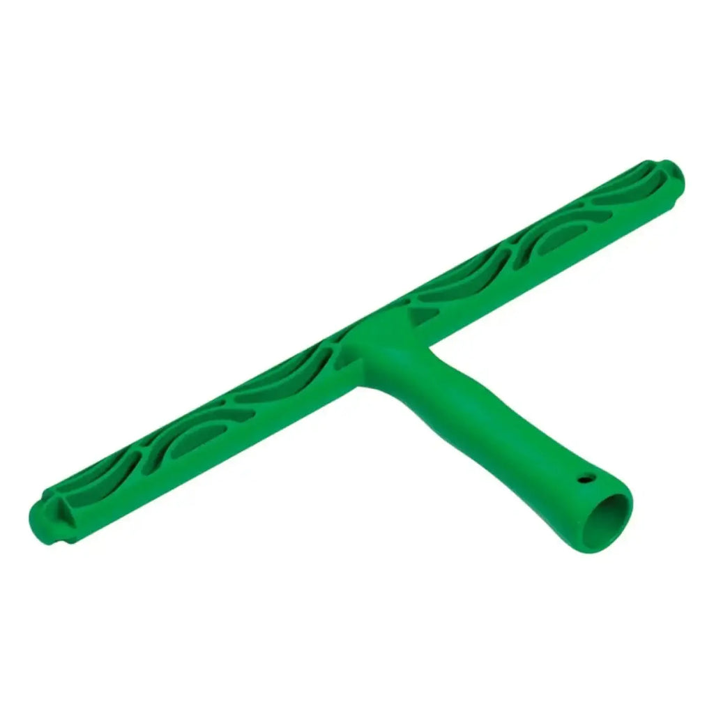 Gruener t-förmiger squeegee mit strukturierten wellenförmigen rillen und hohlem griff im unger pro starter set 2in1 akg10 glasreiniger-set