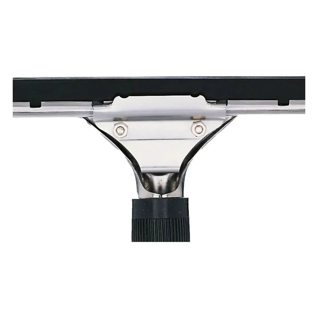 Silberner metal squeegee kopf mit schwarzer gummilippe und strukturierter griffbasis im unger pro starter set 2in1 akg10