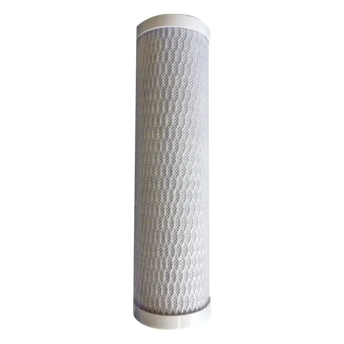 Weißer zylindrischer unger roca2 kombi vorfilter mit texturierter mesh-oberfläche und plastik endkappen