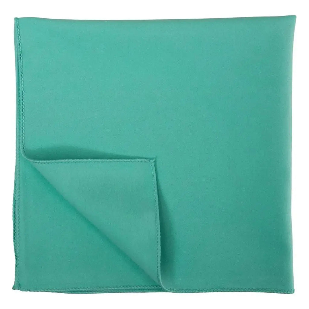 Ein elegantes tealfarbenes seiden-einstecktuch vermop softy tuch 40x40 cm mit sauber gesteppter kante und dezentem glanz