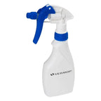 Weiß- blaue vermop triggerflasche aus plastik mit sprühkopf und verschluss für reinigungszwecke