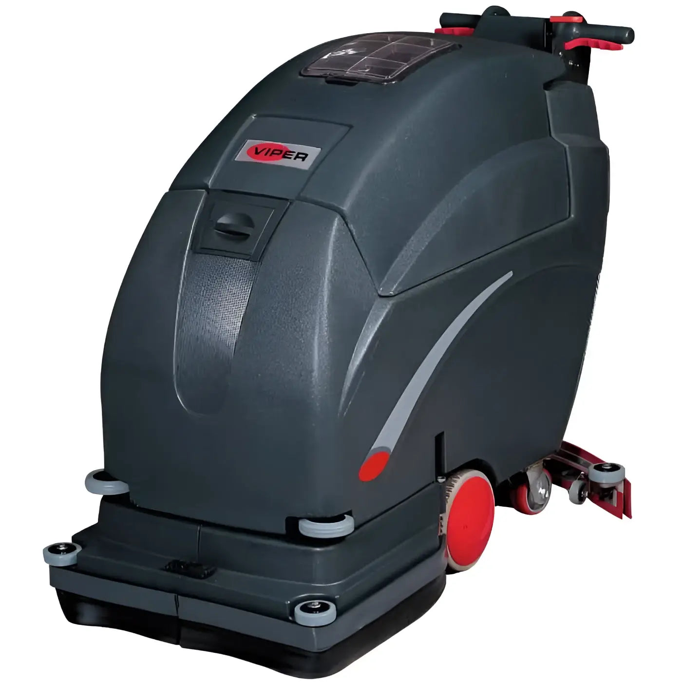 Darkgraue viper scheuersaugmaschine fang24t mit roten akzenten und modernem design für den gewerblichen einsatz