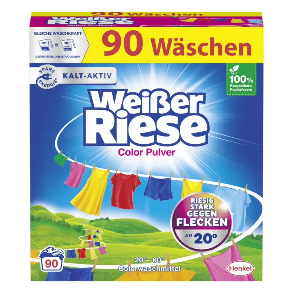 Weißer Riese Color Waschmittel Pulver 90WL – kraftvolle Farbschutz-Formel für bunte Wäsche