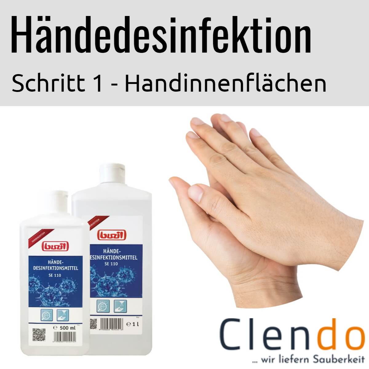 Händedesinfektion - Handinnenflächen desinfizieren Buzil SE110 