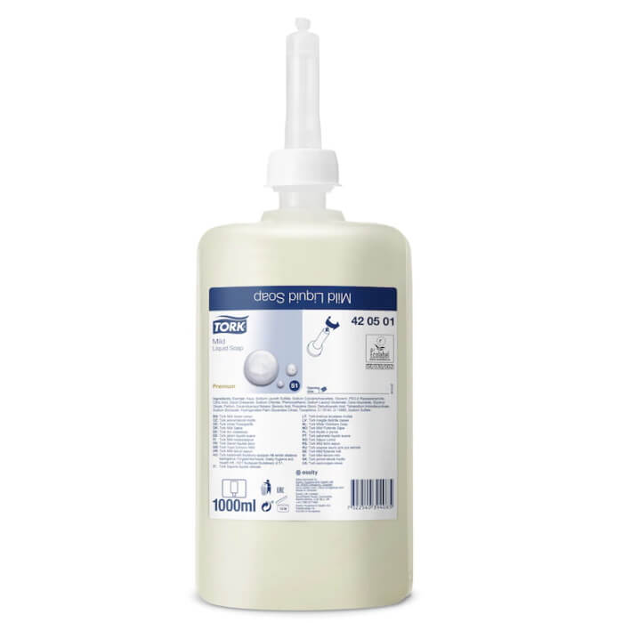 tork premium flüssigseife 1 liter mild parfümiert waschen hände seife clendo shop luca 