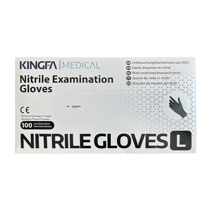KINGFA Nitril-Handschuhe Schwarz 100 Stück Verpackung