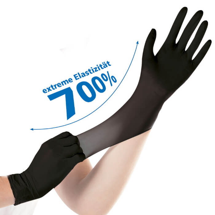 Hygostar Nitril-Handschuhe "Safe Super Stretch" Schwarz