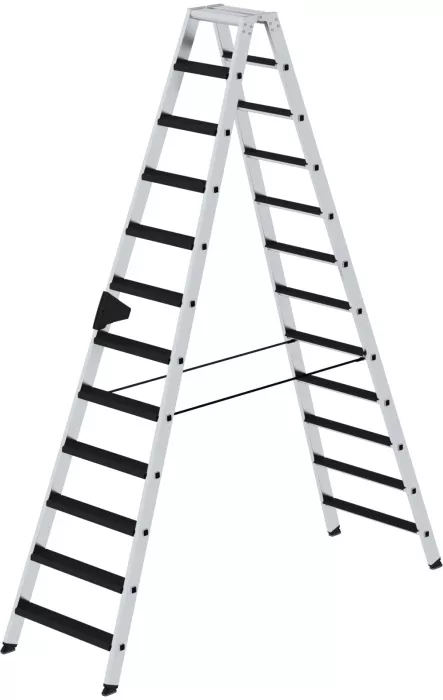 Munk Günzburger Steigtechnik Stufen-Stehleiter beidseitig begehbar mit clip-step relax 2x12 Stufen