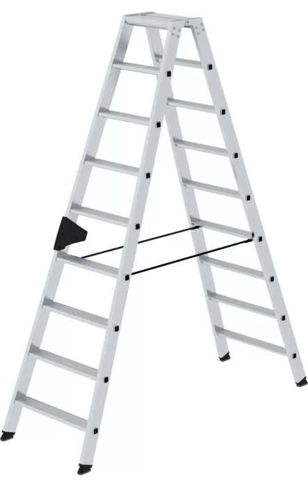 Günzburger Steigtechnik Stufen-Stehleiter beidseitig begehbar 2x9 Stufen