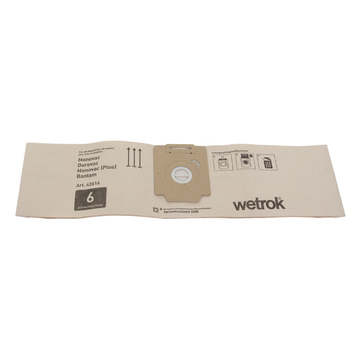 Wetrok Comfort Monovac Durovac 6l Filtersack Papierbeutel 10 Stück