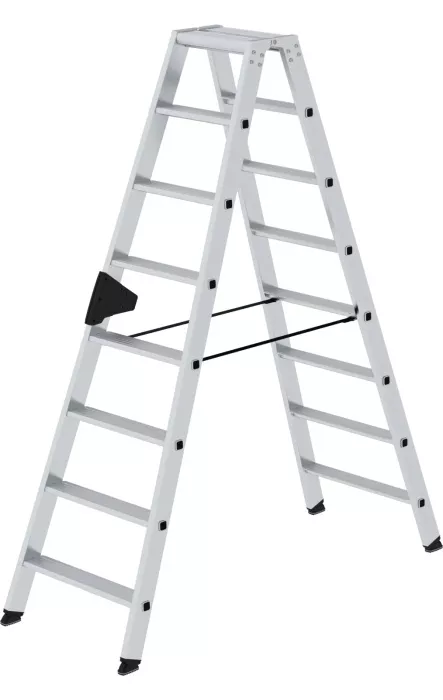 Günzburger Steigtechnik Stufen-Stehleiter beidseitig begehbar 2x8 Stufen