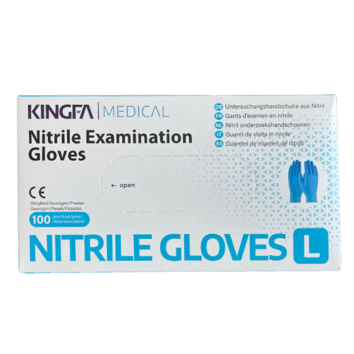KINGFA Nitril-Handschuhe Blau 100 Stück Verpackung