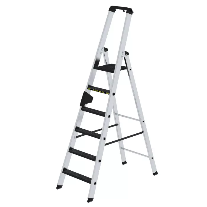 Munk Günzburger Steigtechnik Stufen-Stehleiter 250 kg einseitig begehbar mit clip-step R13 6-Stufig