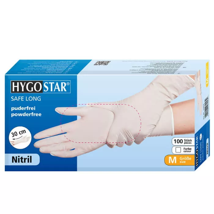 Hygostar Nitril-Handschuhe "Safe Long" Weiß