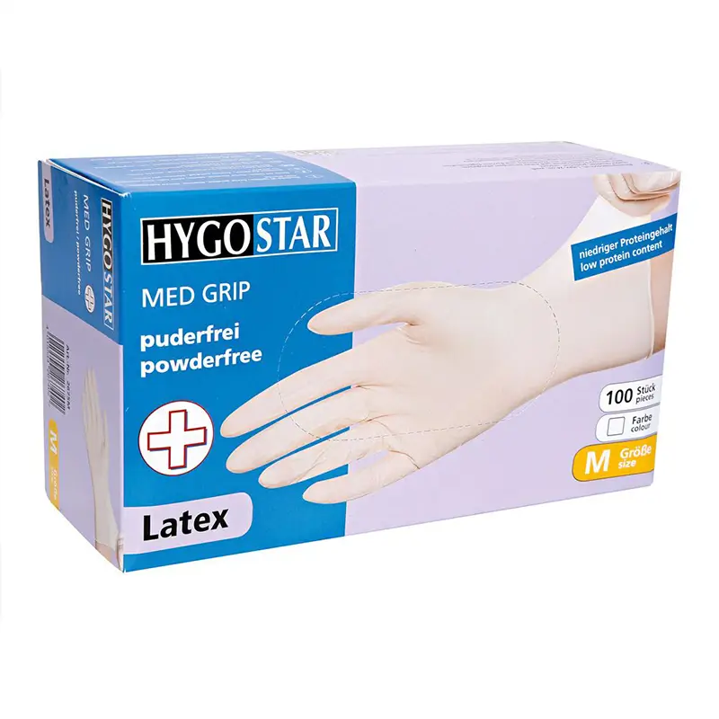 Hygostar Latexhandschuhe Med Grip puderfrei Verpackungseinheit