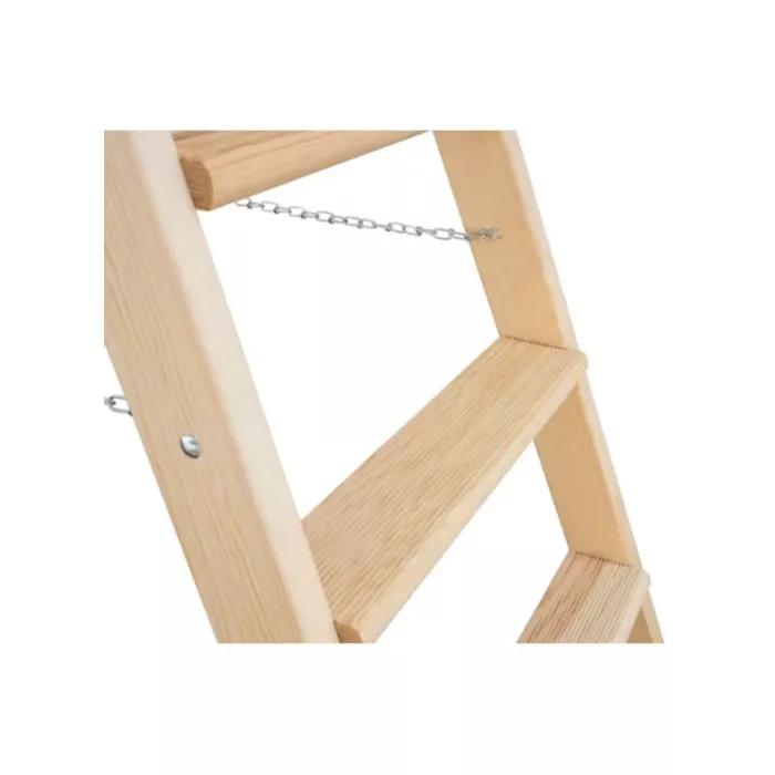 Munk Günzburger Steigtechnik Stufen-Stehleiter beidseitig Holz Trittfläche