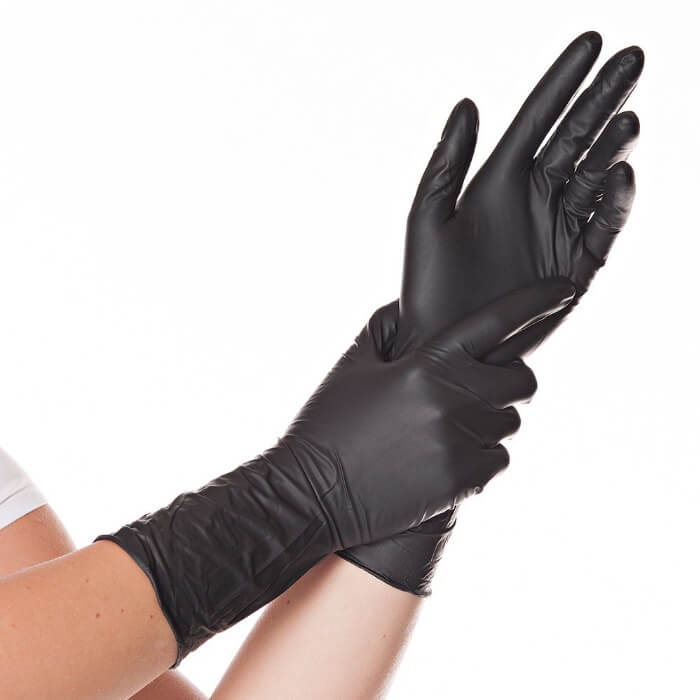 Hygostar Nitril-Handschuhe "Safe Long" Schwarz