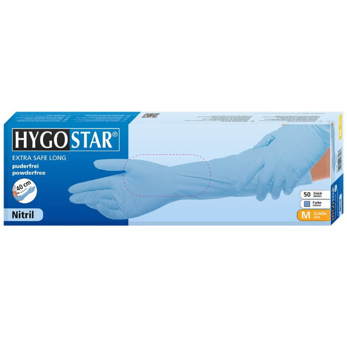 Hygostar Nitril-Handschuhe "Extra Safe Superlong"