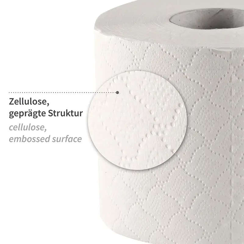 HygoClean Toilettenpapier aus Zellulose und mit gerpägter Struktur