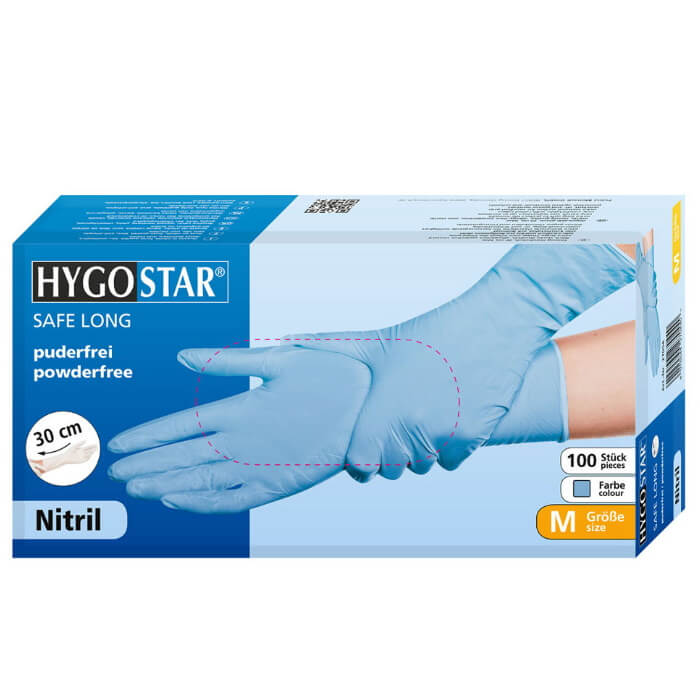 Hygostar Nitril-Handschuhe "Safe Long" blau