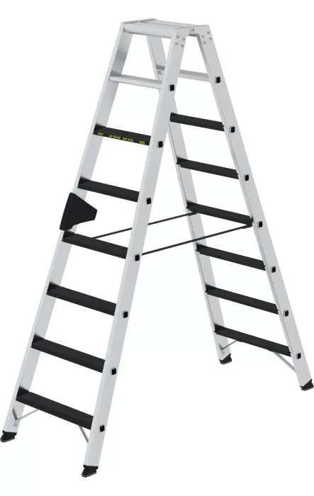 Günzburger Steigtechnik Stufen-Stehleiter 250 kg beidseitig begehbar mit clip-step R13 2x8 Stufen