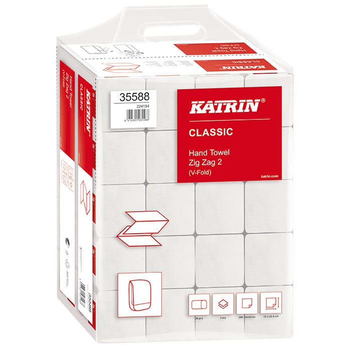 Katrin Classic Handtuchpapier Weiß 2-lagig 4000 Blatt Großpackung