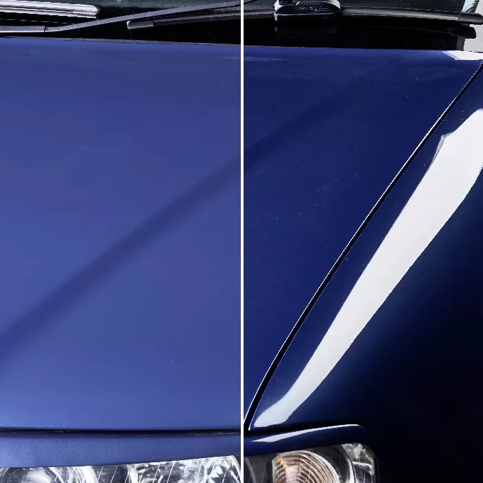 Sonax Polish & Wax Color 500ml Blau Autopflege Fahrzeugpflege Autopolitur Vorher Nachher