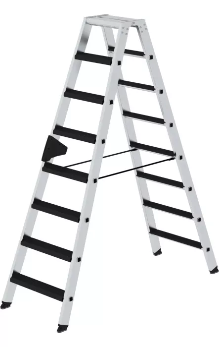 Munk Günzburger Steigtechnik Stufen-Stehleiter beidseitig begehbar mit clip-step relax 2x8 Stufen
