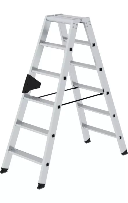 Günzburger Steigtechnik Stufen-Stehleiter beidseitig begehbar 2x6 Stufen