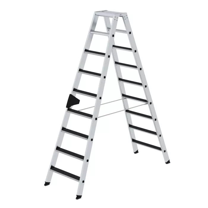 Günzburger Steigtechnik Stufen-Stehleiter beidseitig begehbar mit clip-step R13 2x9 Stufen