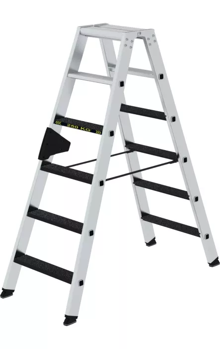 Günzburger Steigtechnik Stufen-Stehleiter 250 kg beidseitig begehbar mit clip-step R13 2x6 Stufen
