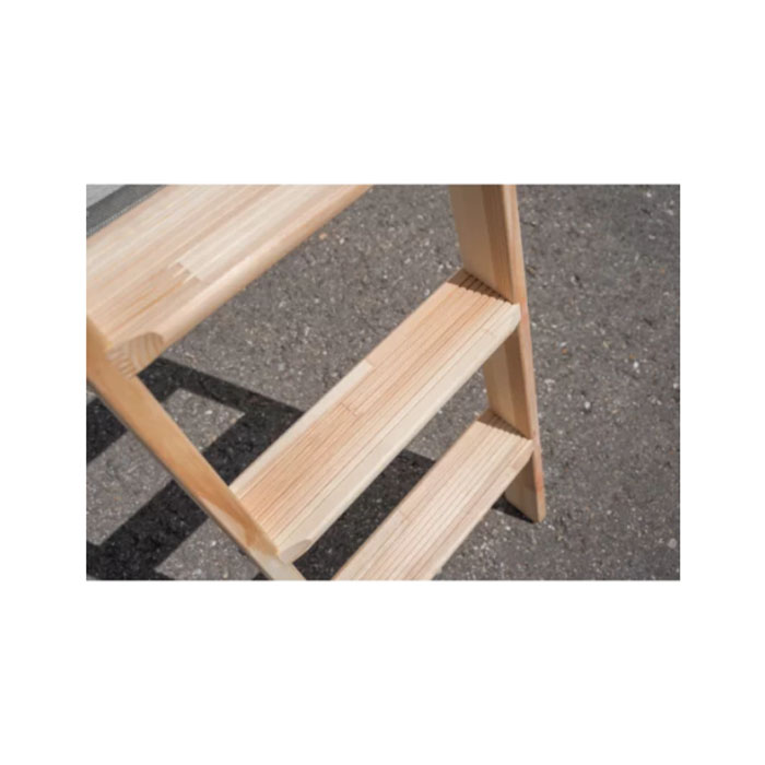 Munk Günzburger Steigtechnik Stufen-Anlegeleiter aus Holz ohne Traverse Stufen