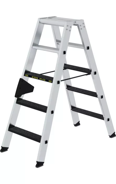 Günzburger Steigtechnik Stufen-Stehleiter 250 kg beidseitig begehbar mit clip-step R13 2x5 Stufen